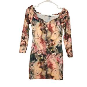 Pretty Little Thing Renaissance Cold Shoulder Mini Bodycon Dress